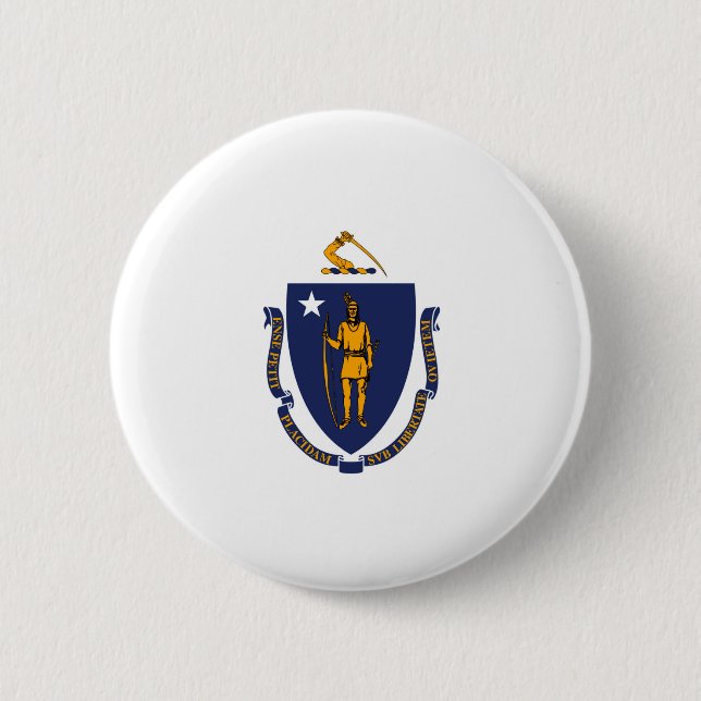 Badge Rond 5 Cm Massachusetts State Flag Design (Devant)