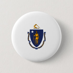 Badge Rond 5 Cm Massachusetts State Flag Design