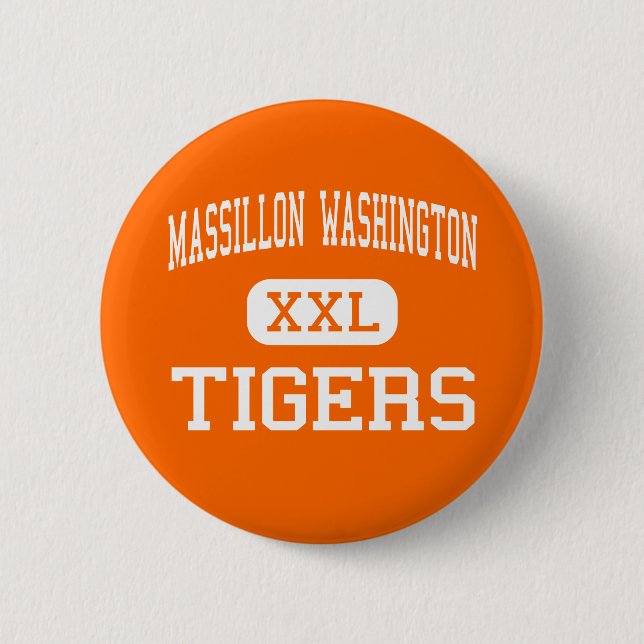 Badge Rond 5 Cm Massillon Washington - tigres - haut - Massillon (Devant)