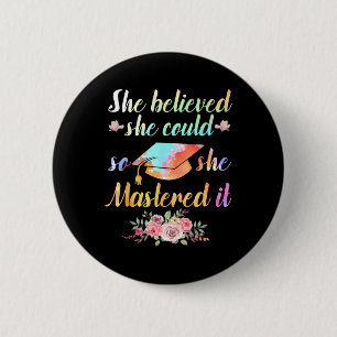 Badge Rond 5 Cm Master Art Pour Hommes Femmes Diplôme Universitair