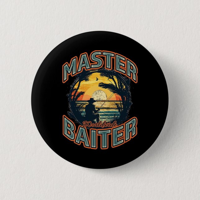 Badge Rond 5 Cm Master Byiter Worldwide Pêcheurs passionnés (Devant)