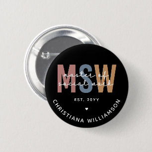 Badge Rond 5 Cm Master en travail social en MSW
