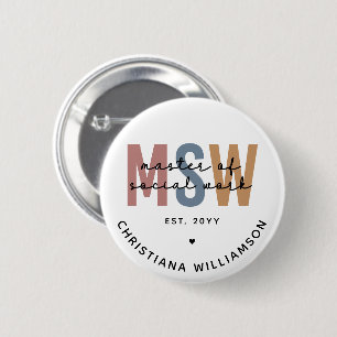 Badge Rond 5 Cm Master en travail social en MSW