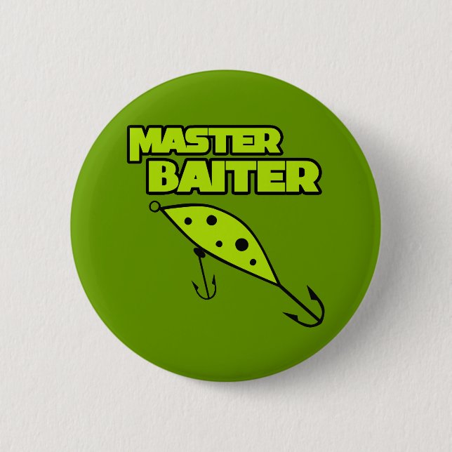 Badge Rond 5 Cm Master Poissons Baiter Par Lui-Même (Devant)