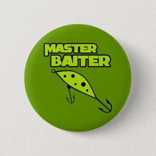 Badge Rond 5 Cm Master Poissons Baiter Par Lui-Même