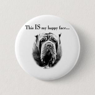 Badge Rond 5 Cm Mastiff napolitain visage heureux - Bouton
