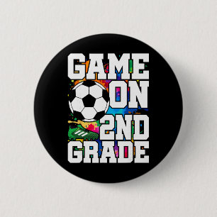Badge Rond 5 Cm Match de football en 2e année Byck à l'école Sport