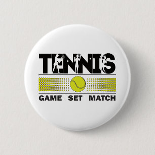 Badge Rond 5 Cm Match de jeu de tennis