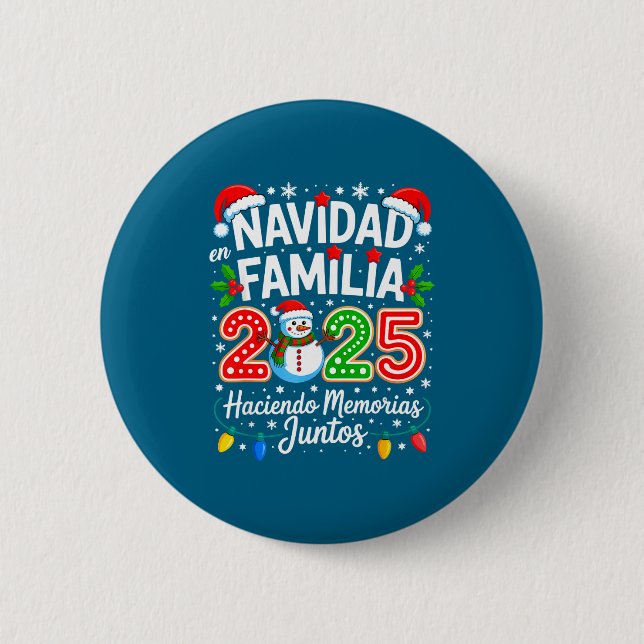 Badge Rond 5 Cm Matching Family Pajamas Navidad En Familia Christm (Devant)
