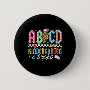 Badge Rond 5 Cm Maternelle Abcd Rocks Crayon Lightning Enseignants