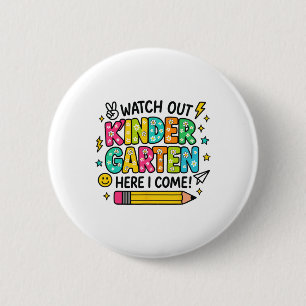 Badge Rond 5 Cm Maternelle Attention Me Voici C'est La Rentrée 