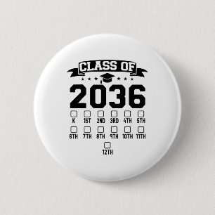 Badge Rond 5 Cm Maternelle Cl de 2036 Première Journée d'École Vér