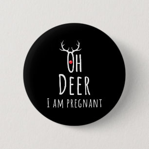 Badge Rond 5 Cm Maternité Grossesse Enceinte Bébé Noël Cerf