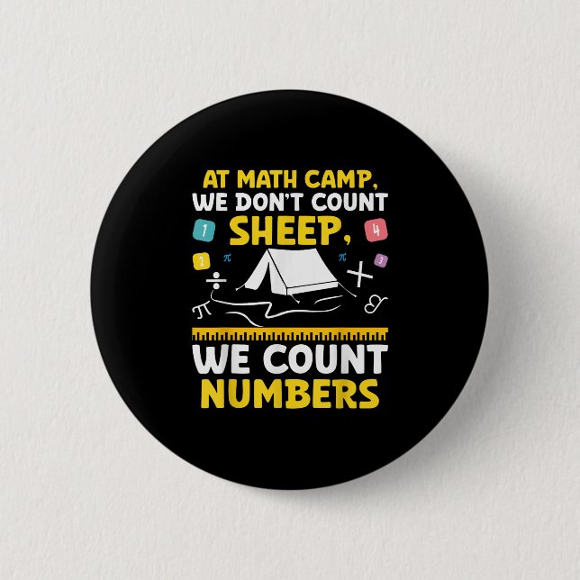 Badge Rond 5 Cm Math Camp Math Camper Mathematician Camping Mathem (Devant)