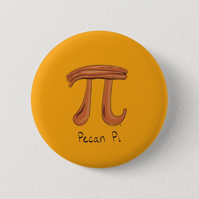 Badge Rond 5 Cm Math drôle Pecan Pi Thanksgiving Automne (Devant)