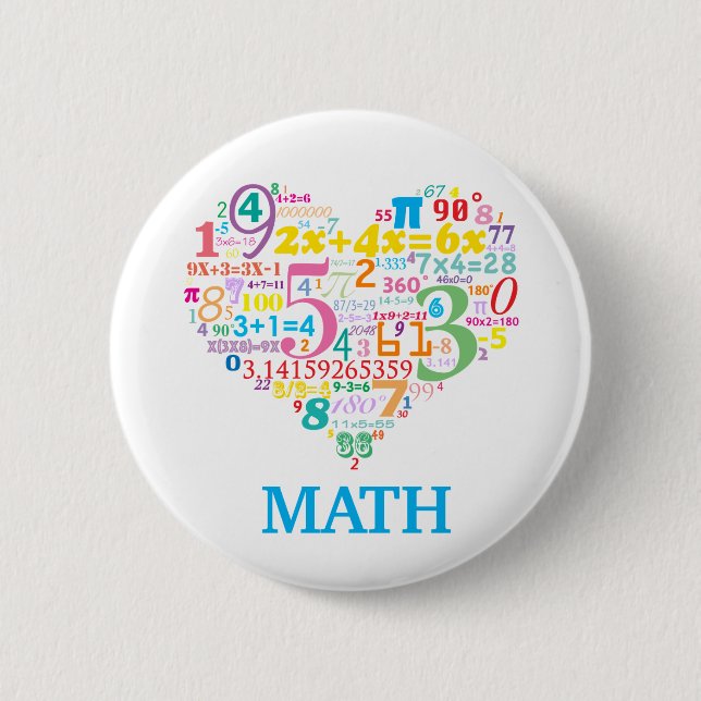 Badge Rond 5 Cm Math du cœur (Devant)
