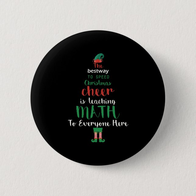 Badge Rond 5 Cm Math Enseignant Christmas Elf Cadeau design (Devant)