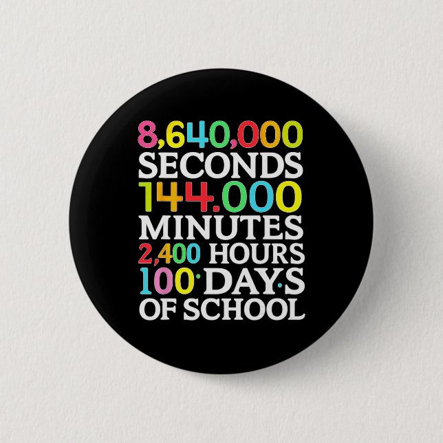 Badge Rond 5 Cm Math Formula 100 Days Of School Math Teacher Kids  (Devant)