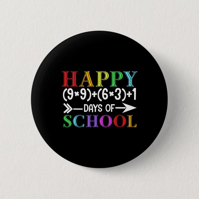 Badge Rond 5 Cm Math Formula Heureux 100 Jours De L'École Drôle Ma (Devant)
