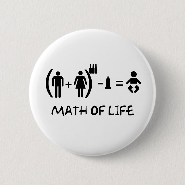 BADGE ROND 5 CM MATH OF LIFE (Devant)