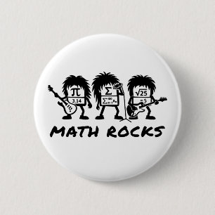 Badge Rond 5 Cm Math Rocks Groupe de Rock Académique Humour