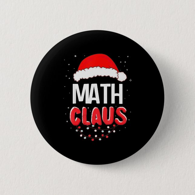 Badge Rond 5 Cm Math Santa Claus Christmas Matching Costume  (Devant)