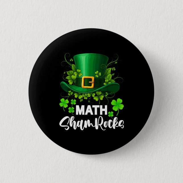 Badge Rond 5 Cm Math Shamrocks St. Patricks Day School  (Devant)