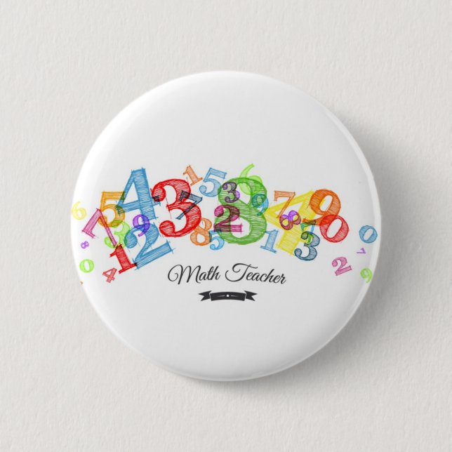 Badge Rond 5 Cm Math Teacher (Devant)