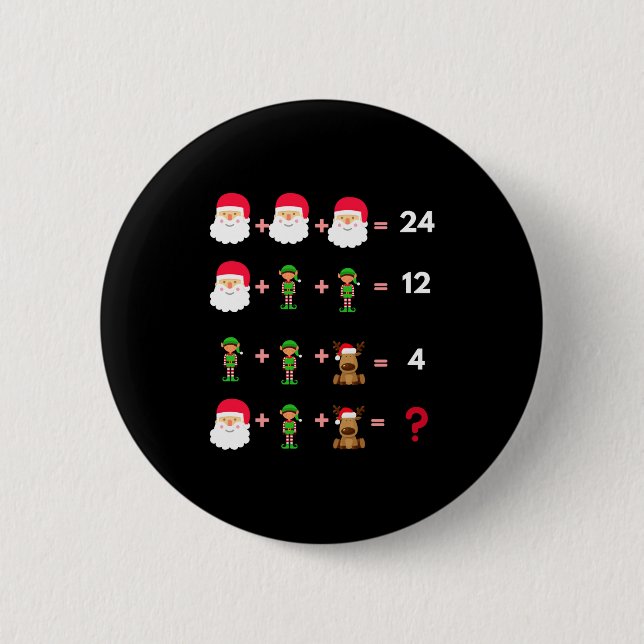 Badge Rond 5 Cm Math Teacher Christmas Shirt Quiz  (Devant)