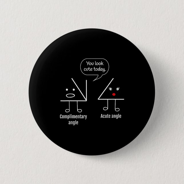 Badge Rond 5 Cm Math Teacher Tee - Complimentary Acute Angle  (Devant)