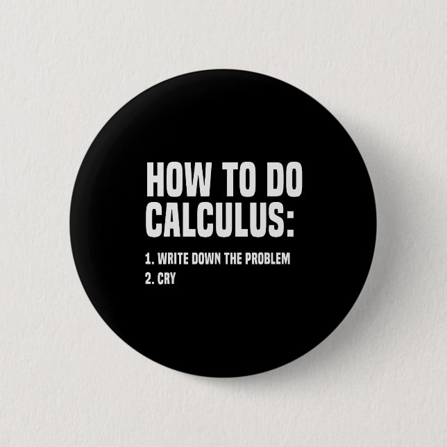 Badge Rond 5 Cm Mathématiques drôles Comment faire du calcul Algèb (Devant)