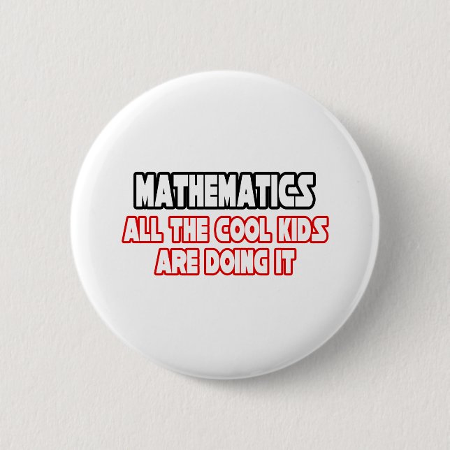 Badge Rond 5 Cm Mathématiques...Enfants Cool (Devant)