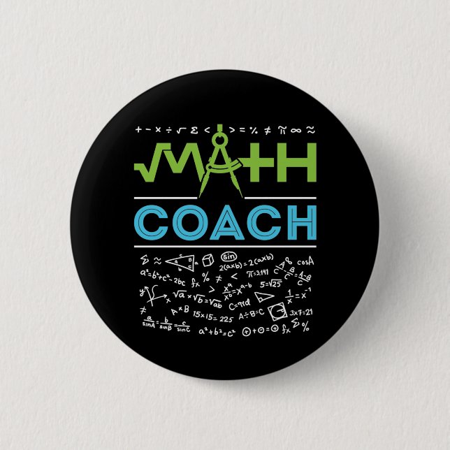 Badge Rond 5 Cm Mathématiques entraîneur mathématiques Tuteur (Devant)