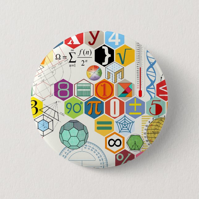 Badge Rond 5 Cm Maths (blanches) (Devant)