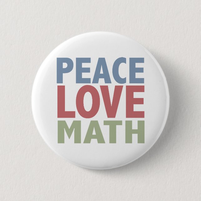 Badge Rond 5 Cm Maths d'amour de paix (Devant)