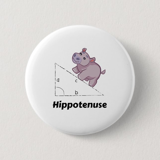 Badge Rond 5 Cm Maths drôles de Hippotenuse (Devant)