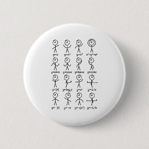 Badge Rond 5 Cm Maths I Personnages Bâtons I Fonctions Équations I