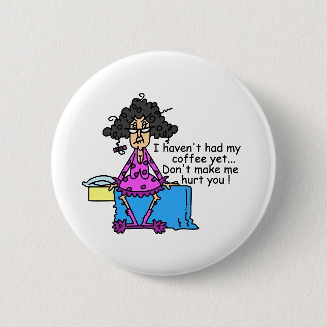 Badge Rond 5 Cm Matin Avant Humour Café (Devant)