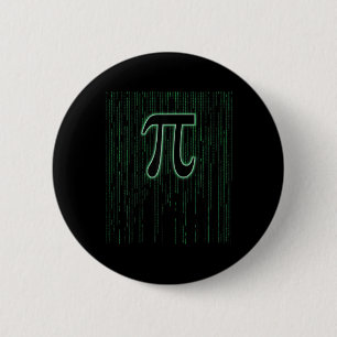 Badge Rond 5 Cm Matrice Inspiré Pi Jour 3.14 Numéro Pi Symbole Mat