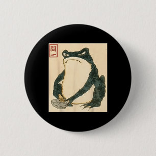 Badge Rond 5 Cm Matsumoto Hoji Grenouille japonaise Ukiyo-e Mème d