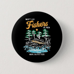 Badge Rond 5 Cm Matt 419 Pêcheurs d'hommes Pêche chrétienne Pères