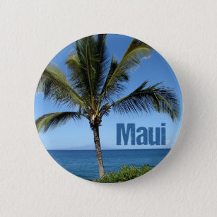 Badge Rond 5 Cm Maui Hawaii belle île de photographie plage