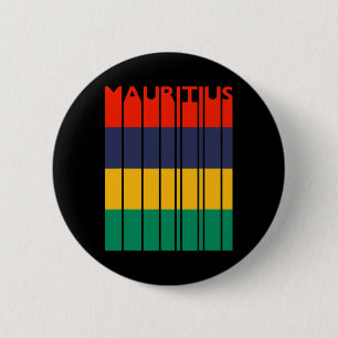 Badge Rond 5 Cm Maurice Drapeau Mauricien Vintage Vacances