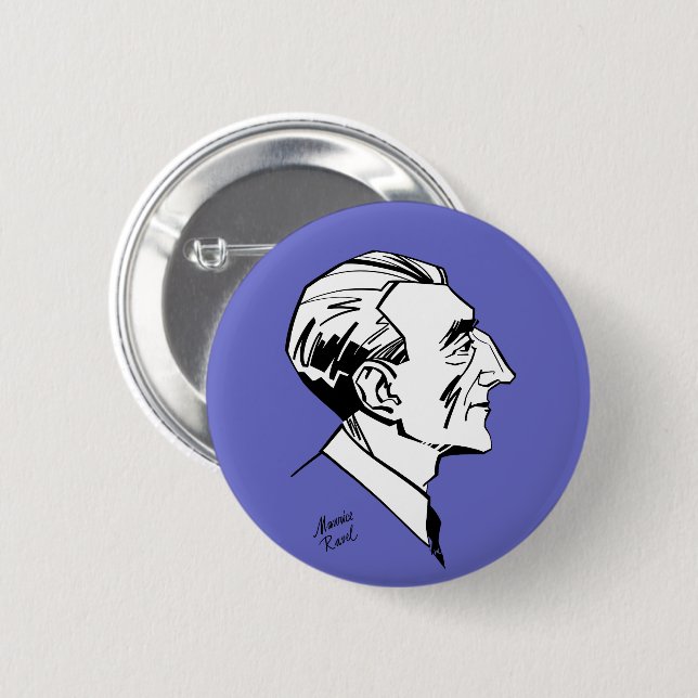 Badge Rond 5 Cm Maurice Ravel (Devant & derrière)
