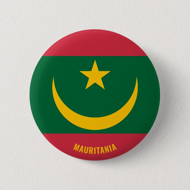 Badge Rond 5 Cm Mauritanie Drapeau charmant patriotique (Devant)