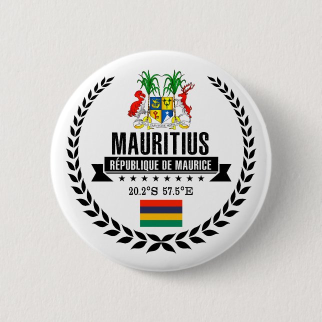 Badge Rond 5 Cm Mauritius (Devant)