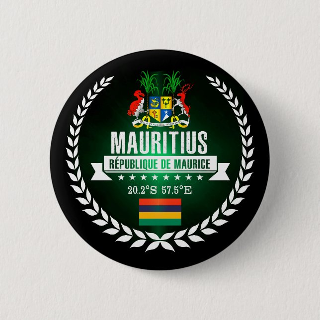 Badge Rond 5 Cm Mauritius (Devant)
