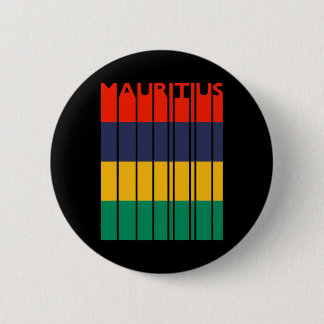 Badge Rond 5 Cm Mauritius Vintage Mauritian Flag Vacation 