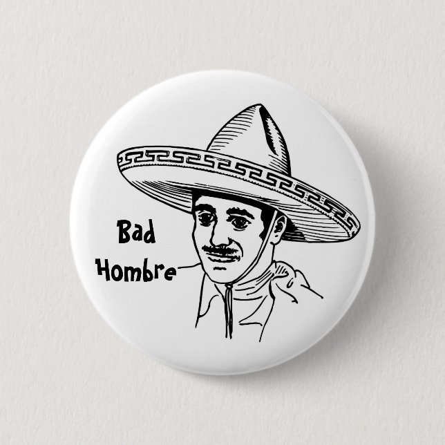 Badge Rond 5 Cm Mauvais bouton de Hombre (Devant)