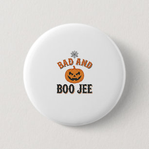 Badge Rond 5 Cm Mauvais et Boo Jee Halloween Citrouille Graphique_